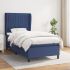 Pat box spring cu saltea, albastru, 140x200 cm, textil GartenMobel Dekor