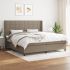 Pat box spring cu saltea, gri închis, 200x200 cm, textil GartenMobel Dekor