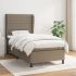 Pat continental cu saltea, gri deschis, 80x200 cm, textil GartenMobel Dekor