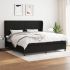 Pat box spring cu saltea, negru, 160x200 cm, textil GartenMobel Dekor