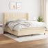 Pat box spring cu saltea, albastru, 180x200 cm, material textil GartenMobel Dekor
