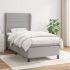 Pat continental cu saltea, gri deschis, 160x200 cm, textil GartenMobel Dekor