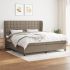 Pat box spring cu saltea, gri taupe, 140x200 cm, textil GartenMobel Dekor