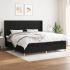 Pat box spring cu saltea, negru, 90x190 cm, textil GartenMobel Dekor