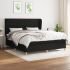Pat box spring cu saltea, negru, 140x190 cm, textil GartenMobel Dekor