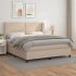 Pat box spring cu saltea, cappuccino, 140x200cm piele ecologică GartenMobel Dekor