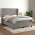 Pat box spring cu saltea, gri deschis, 200x200 cm, catifea GartenMobel Dekor