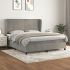 Pat box spring cu saltea, gri deschis, 200x200 cm, catifea GartenMobel Dekor