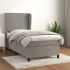 Pat box spring cu saltea, gri deschis, 200x200 cm, catifea GartenMobel Dekor