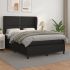 Pat box spring cu saltea, gri, 140x200 cm, piele ecologică GartenMobel Dekor