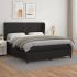 Pat box spring cu saltea, gri, 140x200 cm, piele ecologică GartenMobel Dekor