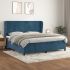 Pat box spring cu saltea, gri închis, 200x200 cm, catifea GartenMobel Dekor