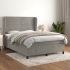 Pat box spring cu saltea, gri închis, 140x190 cm, catifea GartenMobel Dekor