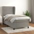 Pat box spring cu saltea, gri închis, 90x190 cm, catifea GartenMobel Dekor