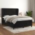 Pat box spring cu saltea, negru, 200x200 cm, catifea GartenMobel Dekor