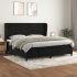 Pat box spring cu saltea, gri închis, 200x200 cm, catifea GartenMobel Dekor