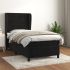 Pat box spring cu saltea, negru, 200x200 cm, catifea GartenMobel Dekor