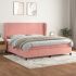 Pat box spring cu saltea, gri închis, 200x200 cm, catifea GartenMobel Dekor