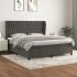 Pat box spring cu saltea, gri deschis, 180x200 cm, catifea GartenMobel Dekor