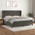 Pat box spring cu saltea, negru, 200x200 cm, catifea GartenMobel Dekor