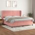 Pat box spring cu saltea, negru, 200x200 cm, catifea GartenMobel Dekor