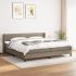 Pat box spring cu saltea, gri taupe, 140x200 cm, textil GartenMobel Dekor