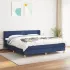 Pat box spring cu saltea, albastru, 140x200 cm, textil GartenMobel Dekor