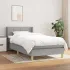 Pat box spring cu saltea, gri închis, 90x200 cm, textil GartenMobel Dekor