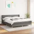 Pat box spring cu saltea, gri închis, 100x200 cm, textil GartenMobel Dekor
