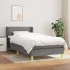 Pat box spring cu saltea, gri închis, 100x200 cm, textil GartenMobel Dekor