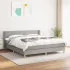 Pat box spring cu saltea, gri deschis, 100x200 cm, textil GartenMobel Dekor