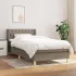 Pat box spring cu saltea, gri taupe, 80x200 cm, textil GartenMobel Dekor