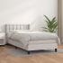 Pat box spring cu saltea, alb, 200x200 cm, piele ecologică GartenMobel Dekor