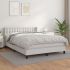 Pat box spring cu saltea, negru, 140x190 cm, piele ecologică GartenMobel Dekor