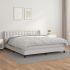 Pat box spring cu saltea, alb, 200x200 cm, piele ecologică GartenMobel Dekor