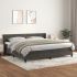 Pat box spring cu saltea, gri închis, 140x190 cm, catifea GartenMobel Dekor