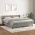 Pat box spring cu saltea, gri închis, 160x200 cm, catifea GartenMobel Dekor