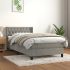 Pat box spring cu saltea, gri închis, 90x190 cm, catifea GartenMobel Dekor