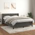 Pat box spring cu saltea, gri închis, 200x200 cm, catifea GartenMobel Dekor