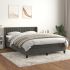 Pat box spring cu saltea, gri închis, 200x200 cm, catifea GartenMobel Dekor