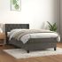 Pat box spring cu saltea, gri închis, 200x200 cm, catifea GartenMobel Dekor