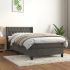 Pat box spring cu saltea, gri închis, 200x200 cm, catifea GartenMobel Dekor