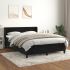 Pat box spring cu saltea, negru, 200x200 cm, catifea GartenMobel Dekor