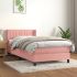 Pat box spring cu saltea, negru, 90x190 cm, catifea GartenMobel Dekor