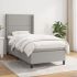Pat box spring cu saltea, maro închis, 90x190 cm, textil GartenMobel Dekor