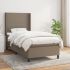 Pat box spring cu saltea, gri taupe, 200x200 cm, textil GartenMobel Dekor