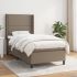 Pat box spring cu saltea, maro închis, 100x200 cm, textil GartenMobel Dekor