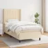 Pat box spring cu saltea, crem, 90x200 cm, textil GartenMobel Dekor