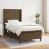 Pat box spring cu saltea, maro închis, 200x200 cm, textil GartenMobel Dekor