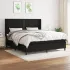 Pat box spring cu saltea, negru, 140x200 cm, textil GartenMobel Dekor